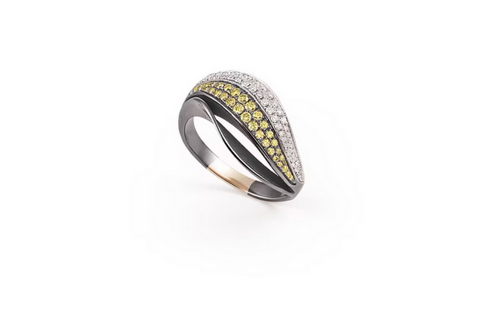 Cammilli Firenze 18Kt Black Lava Gold Diamant & Saphir